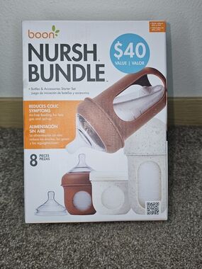 boon NURSH Bundle Baby Bottle Starter Set - Brown & Cream